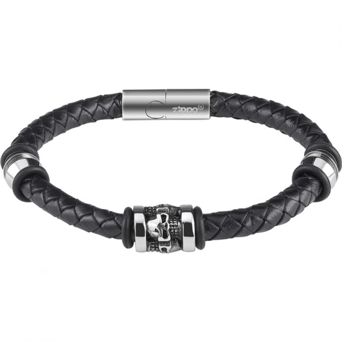 Браслет ZIPPO THREE CHARMS LEATHER BRACELET 2007173 Браслет ZIPPO THREE CHARMS LEATHER BRACELET 2007173
